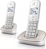 Philips XL4902S/34 DECT-Komforttelefon mit Anrufbeantworter - 2 Schnurlose Festnetztelefone -...