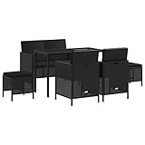 vidaXL Garten Essgruppe 6-TLG., Gartenmöbel Set mit Kissen, Gartengarnitur Modulares Design,...