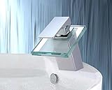 Wasserfall Glas Armatur Waschbecken Bad Chrom Wasserhahn Waschtisch Einhebelmischer...