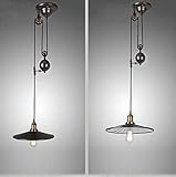 Lampe Retro Pendelleuchte Loft Kreative Industrielle Wind Eisen Aufzug Spiegel Kronleuchter...