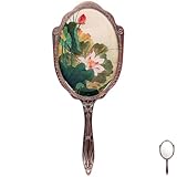 GETAJGHSD Handspiegel für Damen Vintage mit Metallgriff Tragbarer Schminkspiegel im Retro Stil...