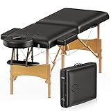 Brelley Mobile Massageliege Klappbar 2 Zone, Höhenverstellbare Professionelle Massagetisch mit...