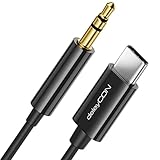 deleyCON 0,30m USB-C zu 3,5 mm Klinke Kabel Kurz AUX Klinkenkabel Audio Kabel Kompatibel mit Apple...