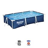 Bestway Steel Pro Pool-Set, rechteckig, 3,00 m x 2,01 m x 66 cm, Blau