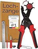 Lochzange für Leder [KOMPLETTSET], Locheisen | Lochstanzer als Leder Werkzeug, Papier, Gürtel...