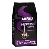 Lavazza, Espresso Italiano Cremoso, Arabica und Robusta Kaffeebohnen, mit Aromanoten von Gewürzen...