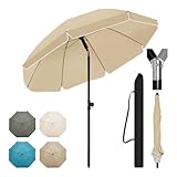 WOLTU Sonnenschirm Balkon φ 175 cm, Strandschirm UV-beständig Wasserdicht, Höhenverstellbar, 45°...