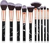 Pinselset Makeup Start Makers 10 Stück Professionelle Make Up Pinsel Set Schwarzer Marmor Kosmetik...