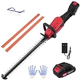 Heckenschere Akku Profi Hecken, Elektro Akku Heckenschere 50cm Schnittlänge, mit 1 Akkus &...