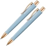 FABER-CASTELL 205093 - Kugelschreiber Poly Ball sky blue, 2 Stück, mit auswechselbarer XB Mine,...