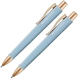 Faber-Castell 205093 - Kugelschreiber Poly Ball sky blue, 2 Stück, mit auswechselbarer XB Mine,...