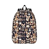 ADAhgu Praktischer Rucksack mit Aufdruck 'I Love French Bulldogge', praktischer Wanderrucksack,...