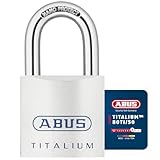 ABUS Titalium Vorhängeschloss 80TI/50 - Kellerschloss mit leichtem, massiven Schlosskörper aus...