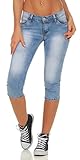 OSAB-Fashion 10845 Damen Capri Jeans 7/8-Jeans Slimfit Damenjeans Caprihose Risse Low Waist