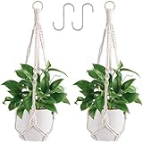 Anuvice 2 Stück Makramee Blumenampel, Blumenampel HäNgend Innen, HäNgetopf für Pflanzen Boho,...