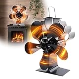 SUNOYA Ofenventilator, Kaminventilator Wärmebetrieben Lüfter für Kaminofen Holzofen ohne Strom...