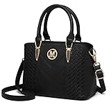 Miss Lulu Handtasche Damen mittelgroß klassisch Henkeltasche Schultertasche mit Lychee Muster...