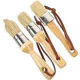 MOTHNUR 3 Stück Malpinsel Borstenpinsel aus Buchenholzgriff Rundkopf Pinsel für Wandfarbe Kunst...