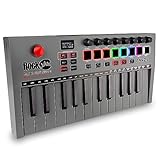 RockJam Go 25 Key USB & Bluetooth MIDI Keyboard Controller With 8 Backlit Drum Pads, 8 Knobs