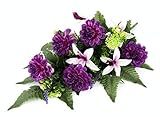Grableger Grabschmuck mit Künstlichen Dahlien und Orchideen Grabaufleger Aufleger Kunstblumen...