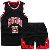 DaceStar Basketball Kinder Trikot 2 Stücke,Jungen Basketball Trikot Kinder,Schwarz Basketball...