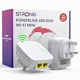 STRONG AV600 WiFi Powerline Adapter Kit, HomePlug AV2 Powerline WiFi Extender, WiFi 300Mbps, Plug &...