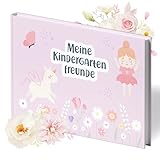 Amari ® Mein Kindergarten Freundebuch (Feen) – Erinnerungsbuch mit bunten Seiten zum Ausfüllen...