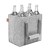 achilles Flaschentasche 6 Fächer je 1,5 Liter – 100% recycelter Filz – Reißfester Flaschenkorb...