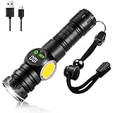 Taschenlampe LED Aufladbar USB-C, Extrem Hell Zoombare 1200mAh Klein Flashlight mit 5 Leuchtmodi,...