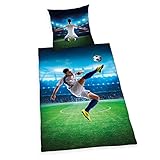 Herding Young Collection Bettwäsche-Set, Fußball Wendemotiv, Bettbezug 135 x 200 cm,...