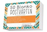 Blanko Postkarten Set mit 50 Karten - Gestalte und bedrucke deine eigenen Postkarten auf...