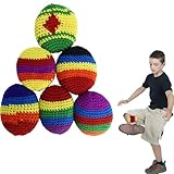 Gxdamxz Jonglierbälle Kinder, Hacky Sack Bälle, Knitted Kick Balls, 5x5cm, 6 Stück