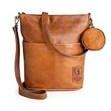 Berliner Bags Vintage Schultertasche Sofia, Umhängetasche aus Leder mit 2 Riemen, Handtasche für...