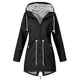 Regenjacke Damen Wasserdicht Regenmantel Mit Kapuze Sportlicher Leicht Atmungsaktive Unterziehjacke...