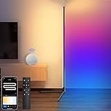 Weilim RGB Lampe LED Stehlampe Wohnzimmer Dimmbar, 155.5cm Ecklampe mit Fernbedienung und APP...