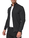 Indicode Herren Lau Strickjacke mit Stehkragen aus 80% Baumwolle | Cardigan für Männer Charcoal...