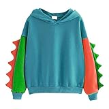 Damen Kapuzenpullover Oversize, Pullover Hoodie Damen Lang, Stickerei Sweatshirt Weiche Katzenpulli...