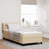 vidaXL Taschenfederkernmatratze mit Reißverschlussbezug in Creme | 90X190 cm Bequemer Schaum für...