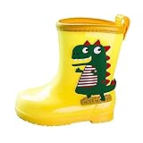 Générique Regenstiefel für Jungen und Mädchen, Cartoon-Design, Tiere, Winterstiefel, gelb, 30 EU