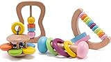 Let's Make 4pc Bio-Kleinkind Holzspielzeug Holz Montessori Baby Rassel Intellektuelle Kleinkind...