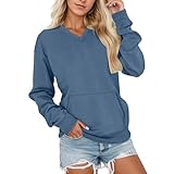 Sonnena Damen Sweatshirt Pullover Elegant Basic V Langarmshirt Baumwolle Pulli Herbst Winter Casual...