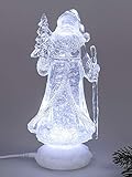 Nikolaus Weihnachtsmann Acryl Figur mit LED Beleuchtung und Wasser gefüllt. Weihnachtsfiguren und...