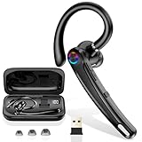 Bluetooth Headset V5.4, Wireless Freisprech Telefon mit CVC 8.0/ENC Dual Mic, APTX, Mute...