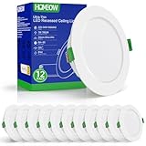 HOMEOW 12er Set LED Einbaustrahler 230V 7W, 700 Lumen Einbaustrahler Flach, Neutralweiß 4000K LED...