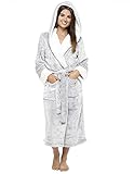 CityComfort Bademantel Damen Flauschig, Fleece Morgenmantel Damen Dressing Gown Women (Zweifarbiges...