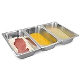 Navaris Panier-Set aus Edelstahl 3-teilig - 3X Schale zum Panieren 32,5 x 17,5 x 6,5 cm - Schnitzel...