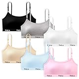Mädchen-BH, 6 Pack Mädchen Teens BH mit verstellbaren Trägern, Mädchen dünne Baumwolle BH Fit...
