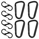 8 STK Karabinerhaken Set, Inkl 4 STK D-Clips Karabiner Karabinerhaken & 4 STK S Karabinerhaken,...