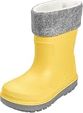 Playshoes Regenstiefel mit Futter (Herausnehmbar) Unisex Kinder Gummistiefel, Gelb Socke, 26 EU