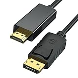 DisplayPort auf HDMI Kabel 1,8 m, 4K DP zu HDMI Kabeladapter, Unidirektionales DP 1.2 zu HDMI 1.4...